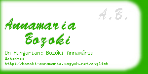 annamaria bozoki business card