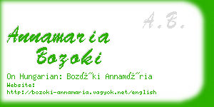 annamaria bozoki business card